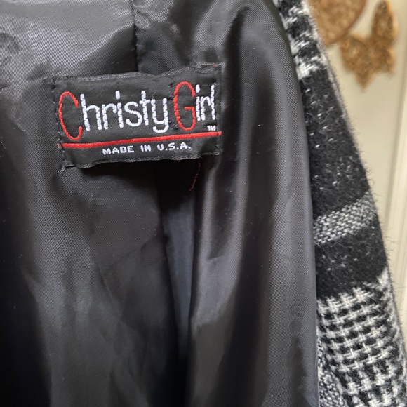 SOLD Vintage 80s Houndstooth Oversized Boxy Wool Blazer Shacket - Picture 8 of 8